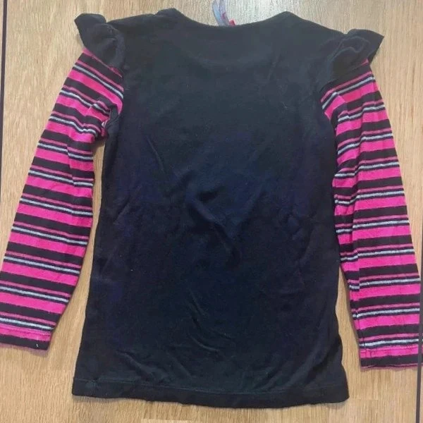 T-shirt fille noir et rose Orchestra 4 ans – Très bon état – photo 3